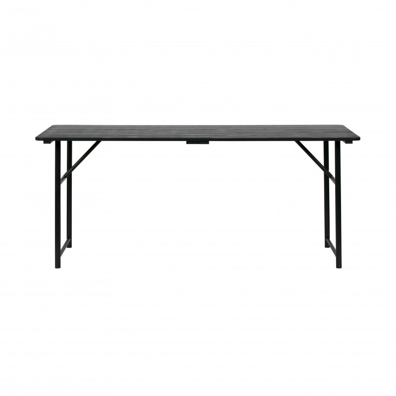 BLACK WOOD TOP DINING TABLE - DINING TABLES